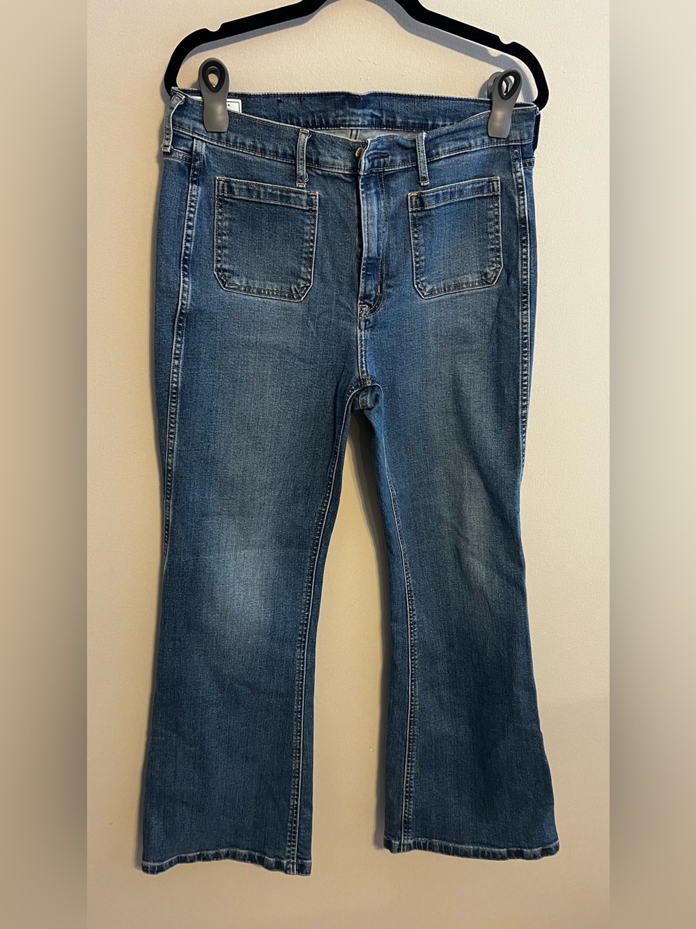 GAP Dark Blue 70’s Flare High Rise Jeans | Women’s size 32/14R